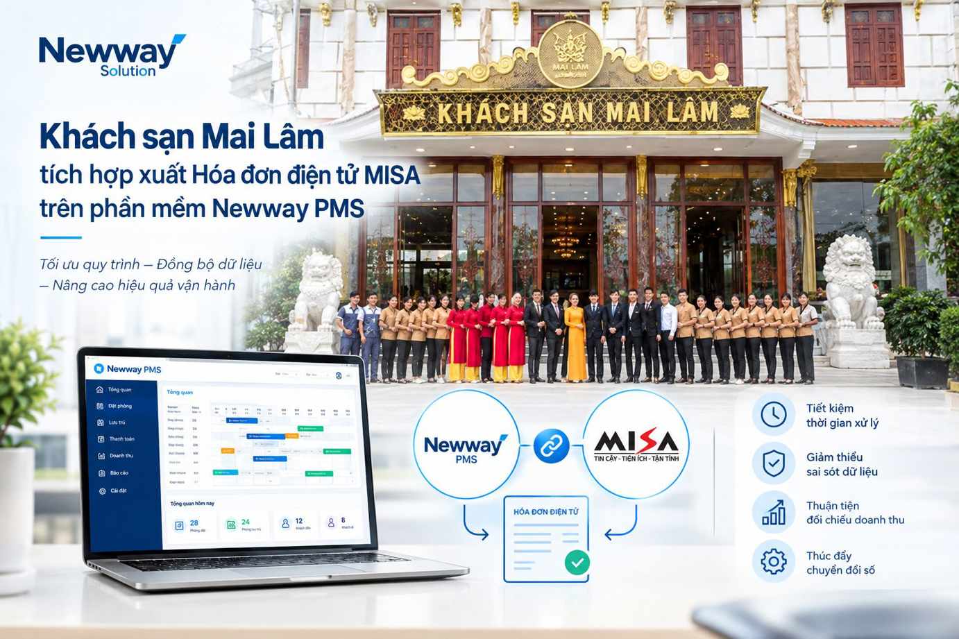 Khách sạn Mai Lâm nâng tầm vận hành với Newway PMS và MISA